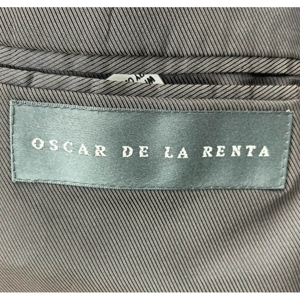Oscar de la Renta‎ Men's Blazer 46R Brown Elbow Patch Lambswool Sport Coat